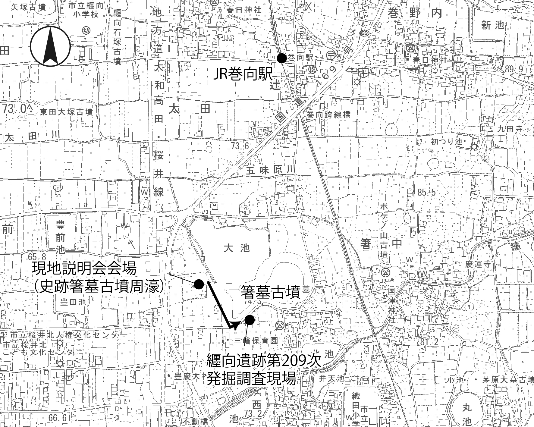 纒向遺跡第209次調査案内図