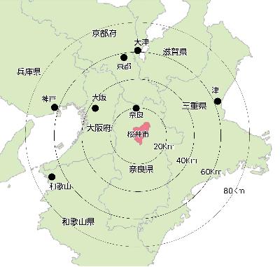 桜井市位置図の画像