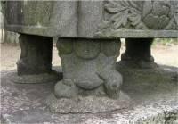 相撲取りの人形型をした狛犬の台石