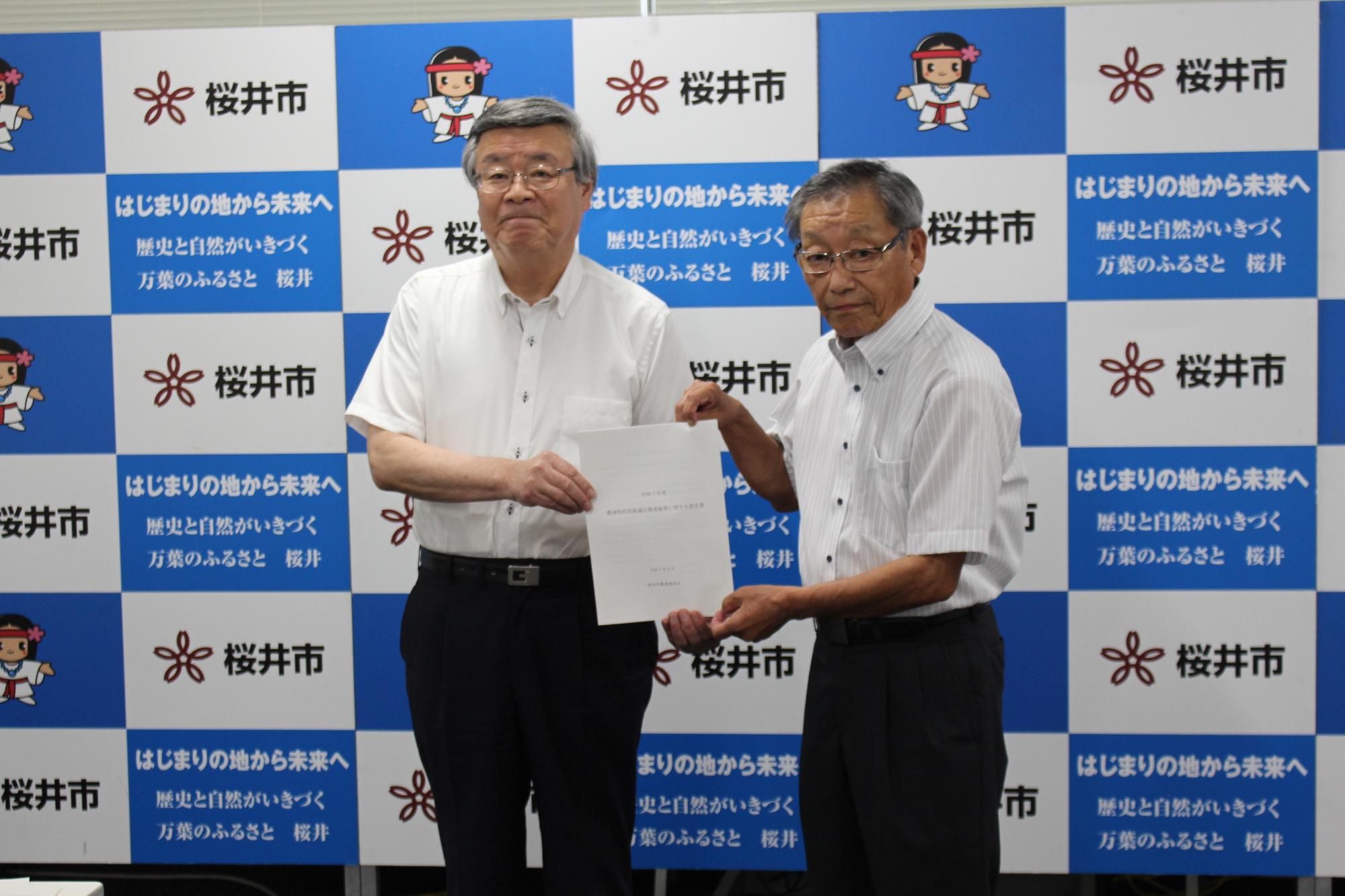 農業委員会会長が市長に意見書を提出