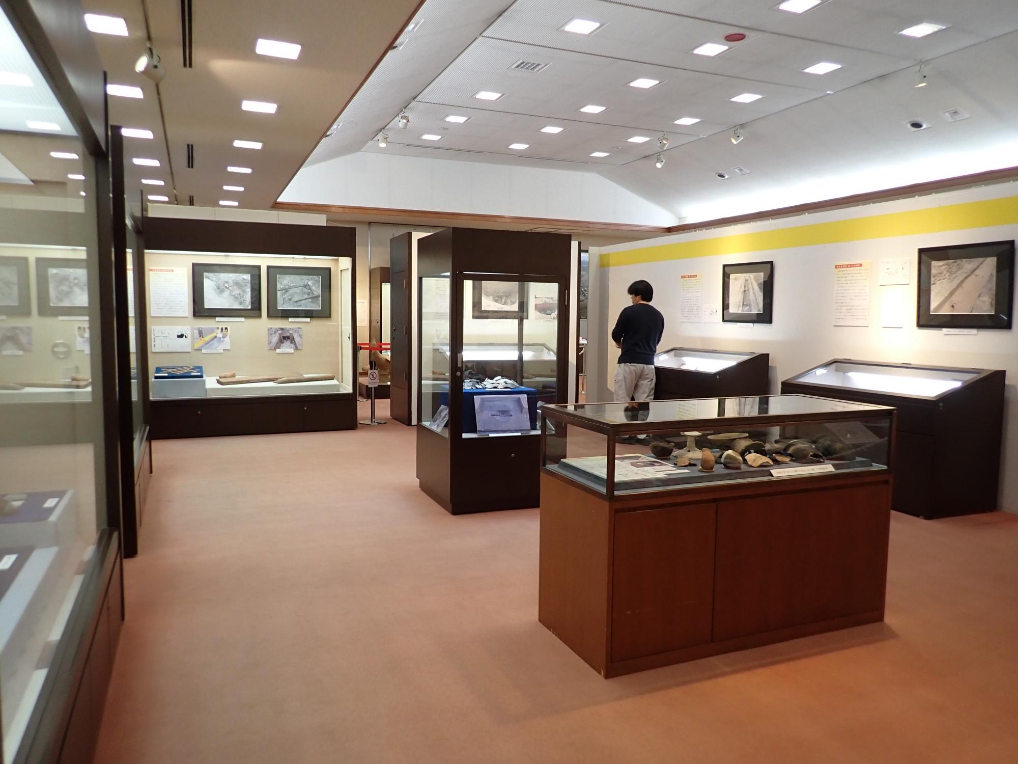 令和7年度発掘調査速報展  展示風景