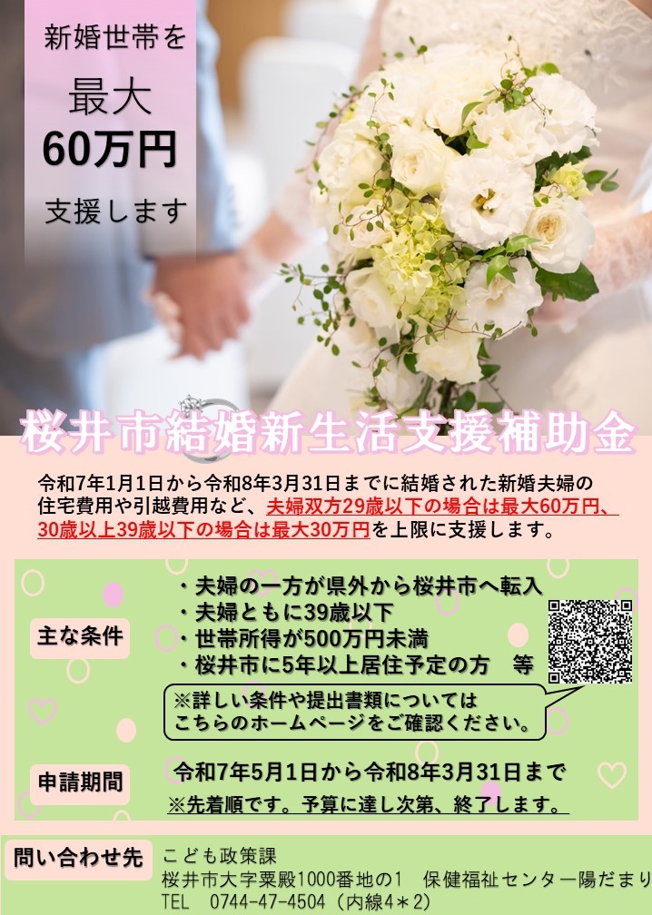 令和7年度結婚新生活支援補助金チラシ