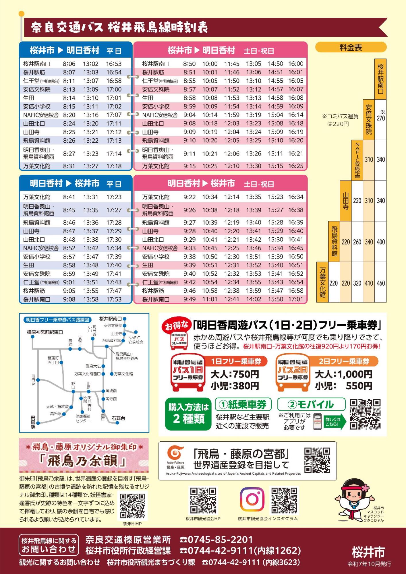 桜井飛鳥線チラシ（裏）