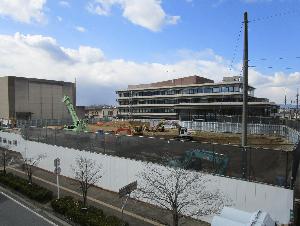 令和4年2月末時点における旧本庁舎解体工事現場の様子