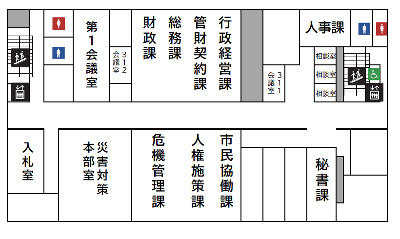 本庁舎3階フロア案内図