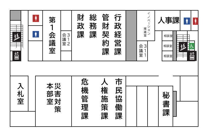 本庁舎3階フロア案内図